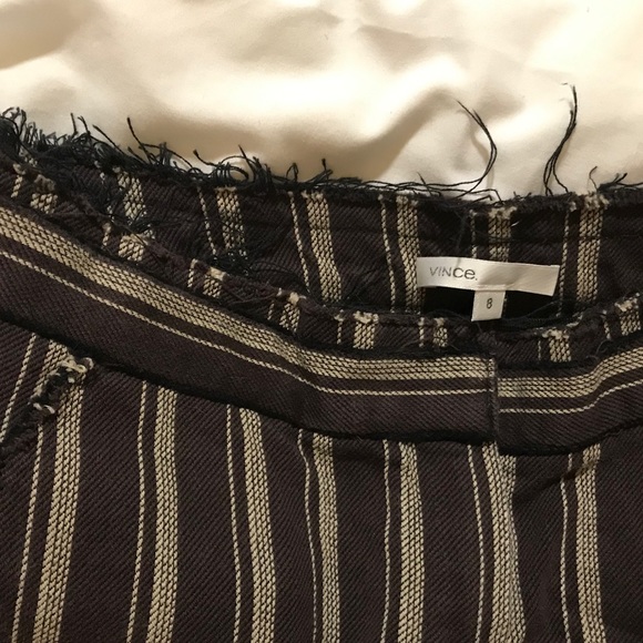 Vince Rare Wide Leg Crop Pants Cotton W/ Frayed top of waistband Size 8 - Picture 6 of 9